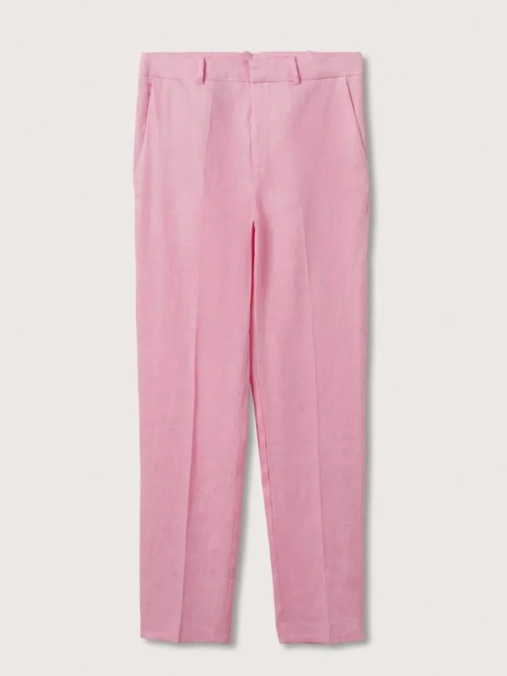 Mango Pink Linen Ankle Length Trouser — Size Large